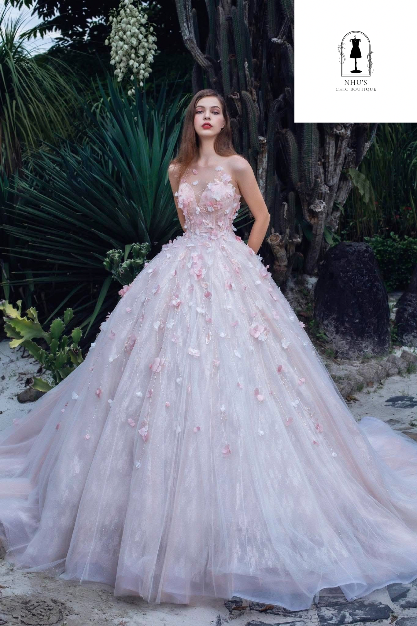 WD006 - Enchanting "Blossom Mist" Wedding Gown - A Fairytale Come True