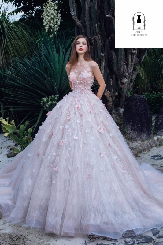 WD006 - Enchanting "Blossom Mist" Wedding Gown - A Fairytale Come True