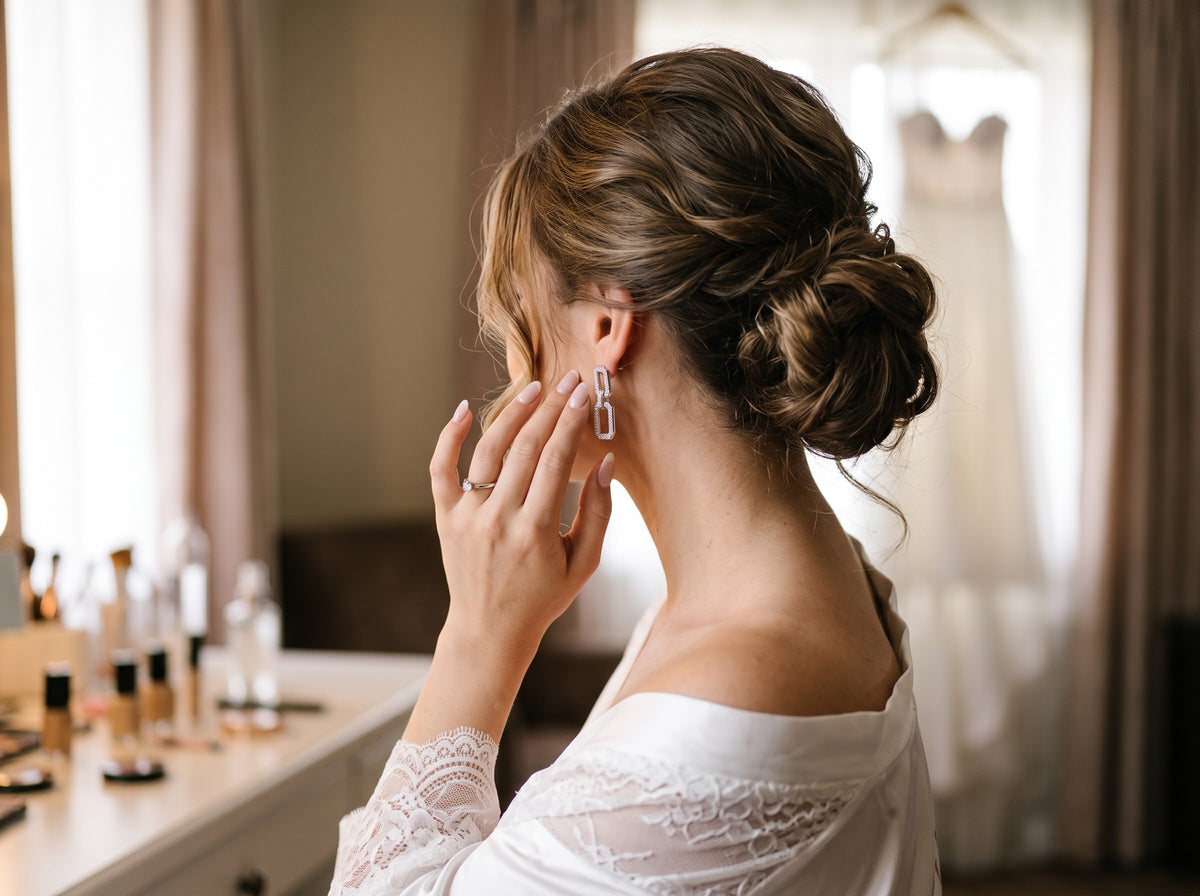 Modern Pave Drop Earring