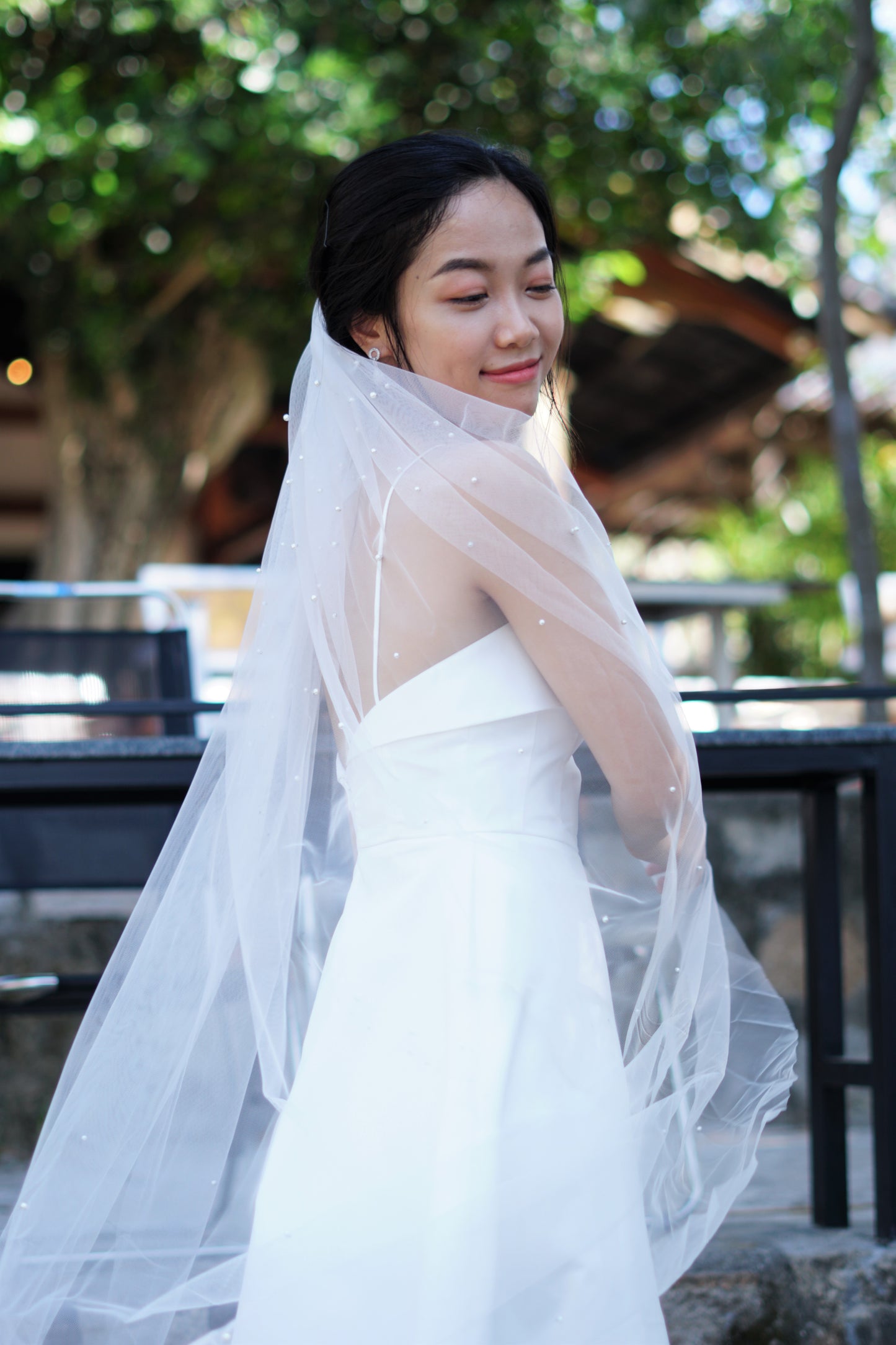 Pearl Bridal Wedding Veil | Elegant Veil with Pearls