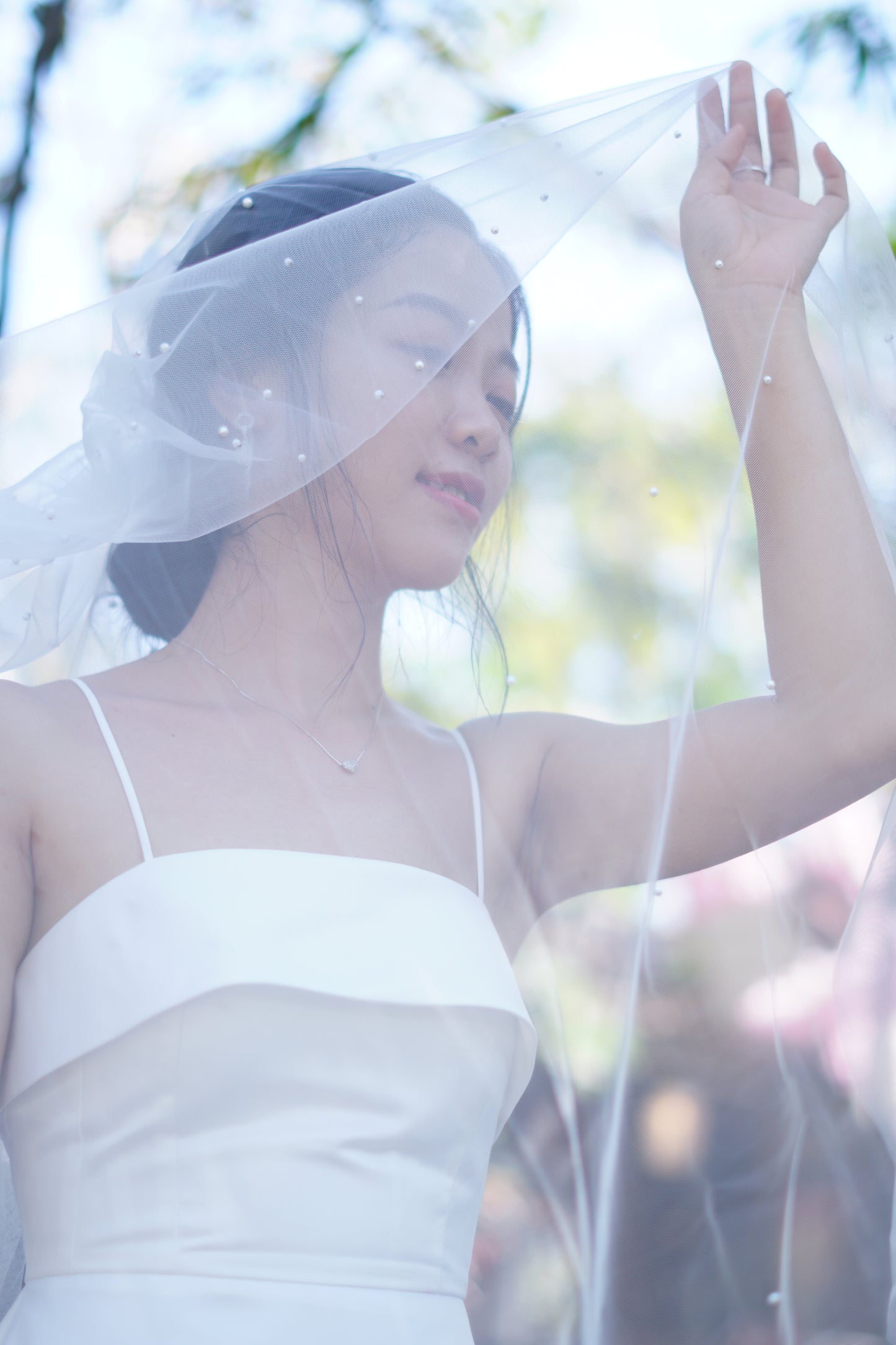 Pearl Bridal Wedding Veil | Elegant Veil with Pearls