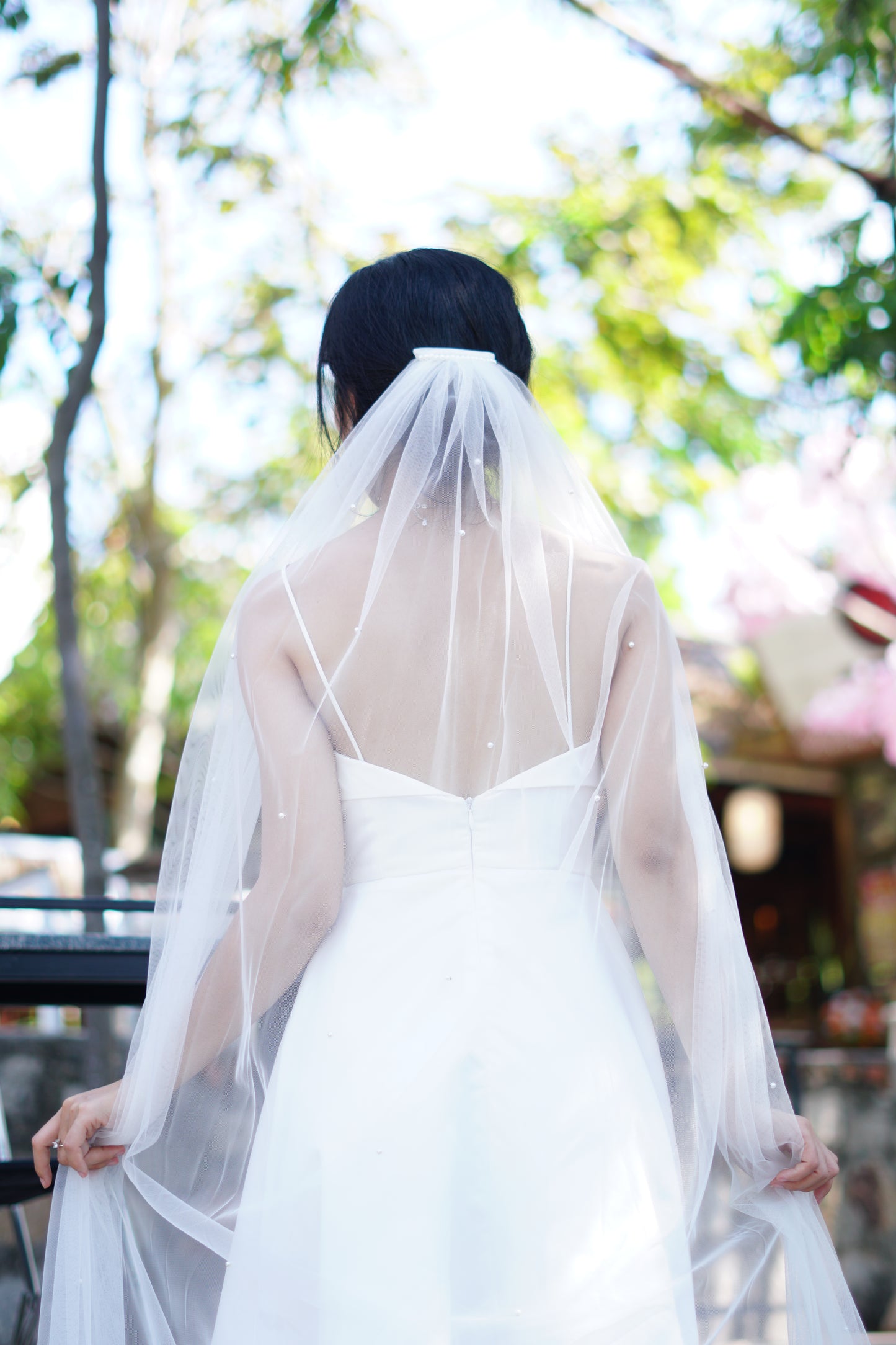 Pearl Bridal Wedding Veil | Elegant Veil with Pearls