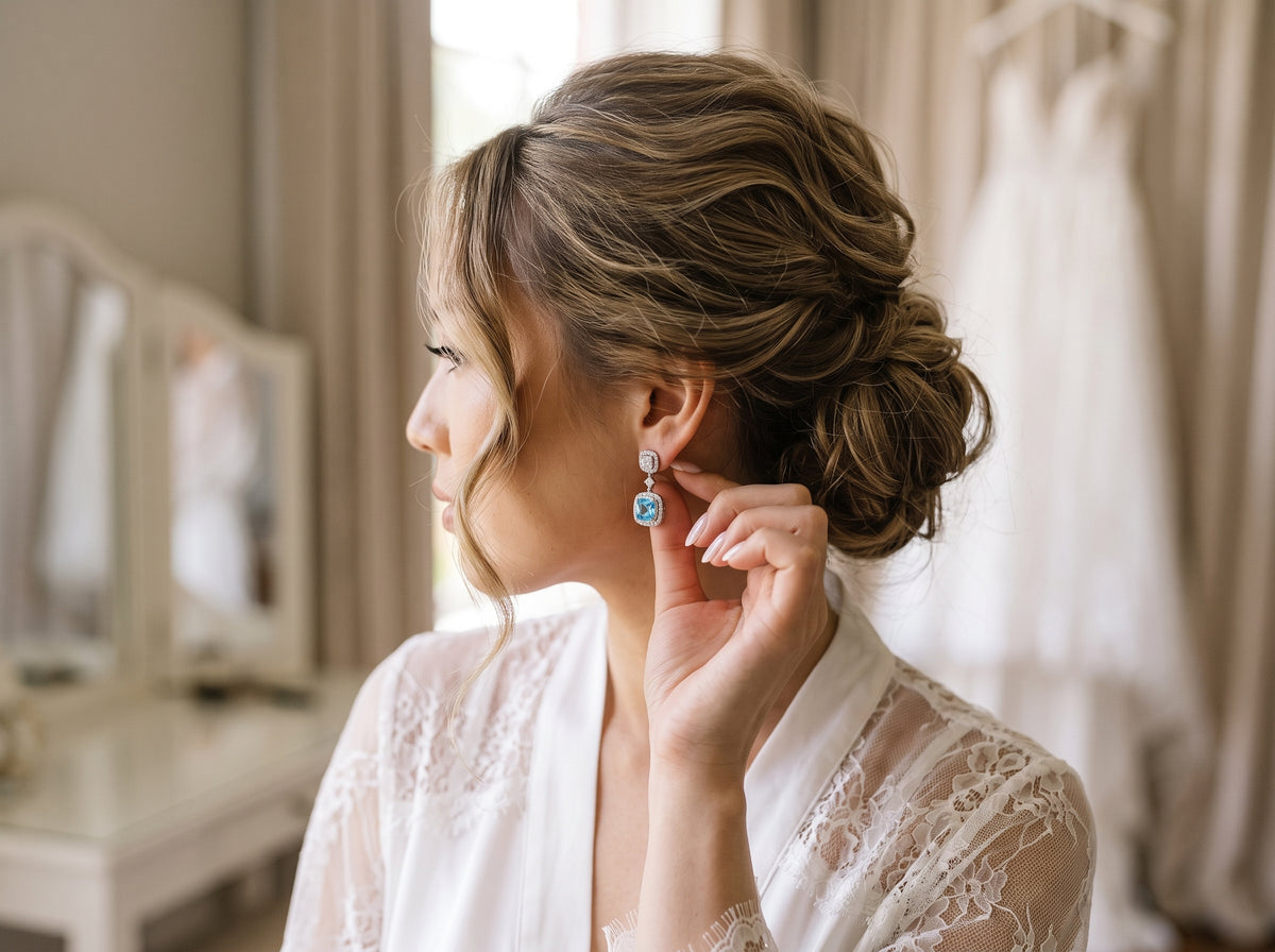 Vintage Aquamarine Halo Drops