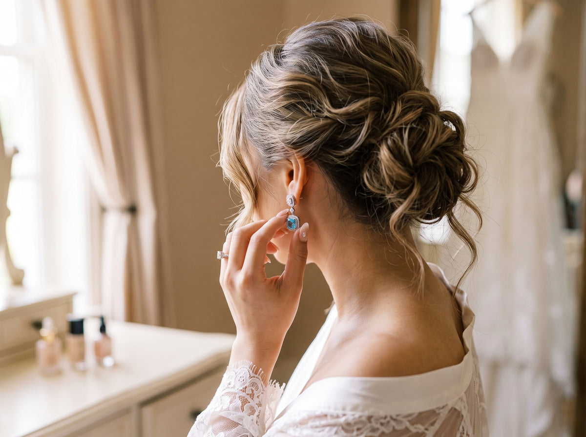 Vintage Aquamarine Halo Drops