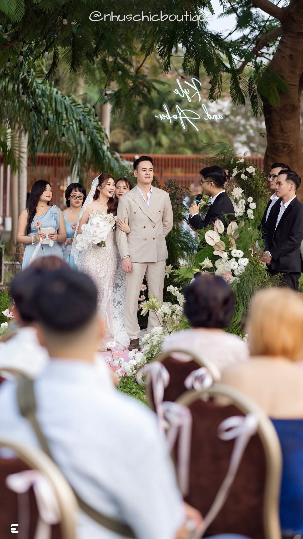 WD050-The Isla Bespoke Mermaid Wedding Gown – Hand-Appliquéd Lace Silhouette with Mantilla Cathedral Veil